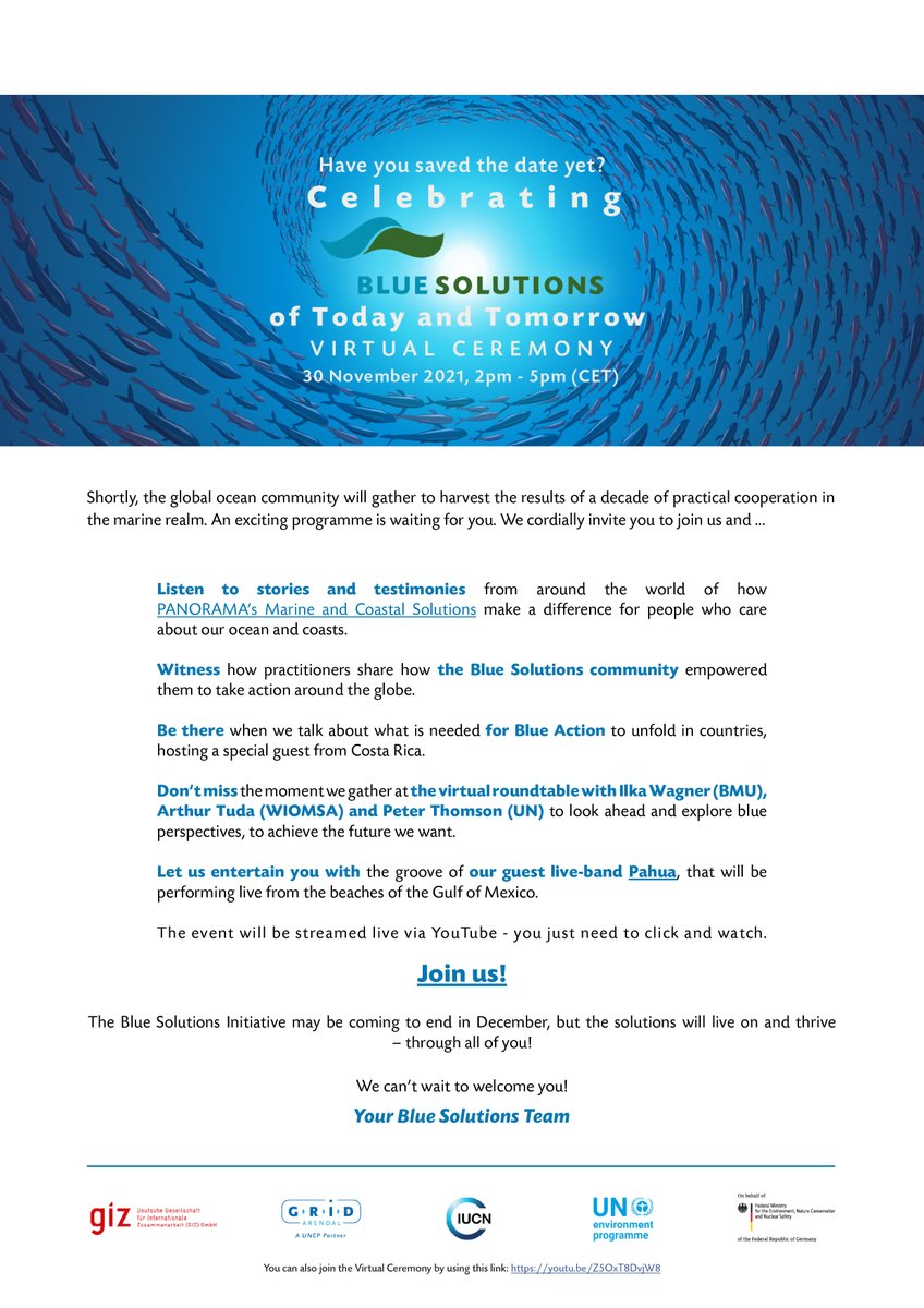 Marine Planners (@marineplanners) on Twitter photo Hello World, today we wish to promote the <a href="/_BlueSolutions/">Blue Solutions</a> virtual ceremony that will be streamed at youtube.com/watch?app=desk… on the 30th of November 2-5pm (CET). Interventions, roundtables and more, we will be there, and you? Hello World, today we wish to promote the <a href="/_BlueSolutions/">Blue Solutions</a> virtual ceremony that will be streamed at youtube.com/watch?app=desk… on the 30th of November 2-5pm (CET). Interventions, roundtables and more, we will be there, and you?