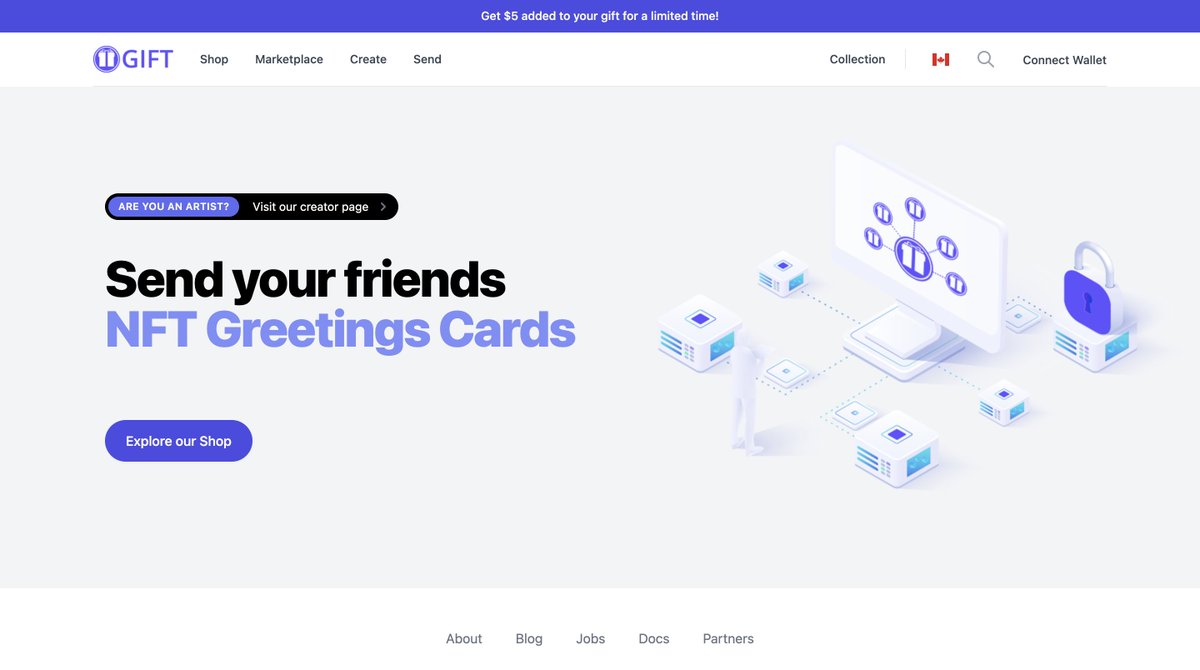 Coming soon…

The updated GIFT Platform which gives users the ability to send #NFT Greetings Cards to their friends and family.

🎁 Choose from an exciting range of greeting cards, and give your friend a gift that is totally unique!

#GIFT #NFTs #cryptonews #BinanceSmartChain