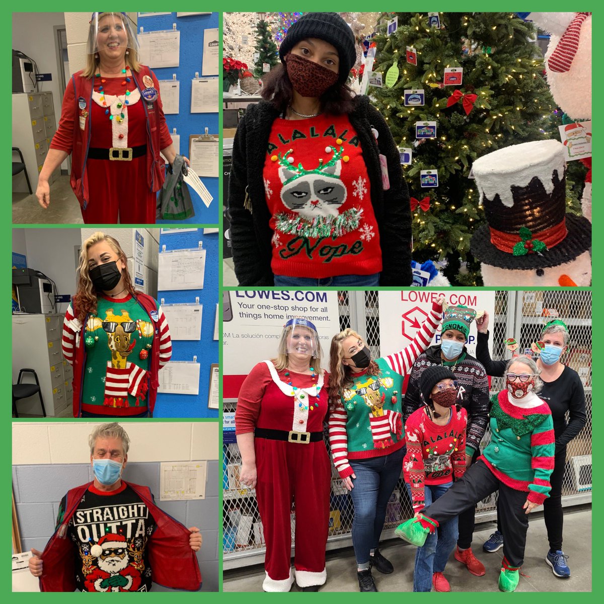 katiem2288's tweet photo. Today at the #wallingfordlowes we have our ugly sweaters on! We are ready for Santa coming down TODAY 11am-1pm! 🎅🏼🎄🦃 @TweetUsR30 @AngieWomack1 @JeremyZitofsky @dm82837 @VanessaC2288 @Nickfitz2288 @domenic05021981 @Lowes #lowes #BlackFriday2021 #wallingford https://t.co/pfeg8LreWk