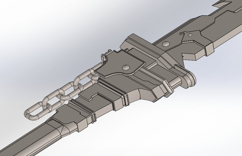 retseewt's tweet photo. Type 3 Sword from #NieRAutomata made on Solidworks. Trust me I'm an engiNieR https://t.co/drF2DGlMTY
