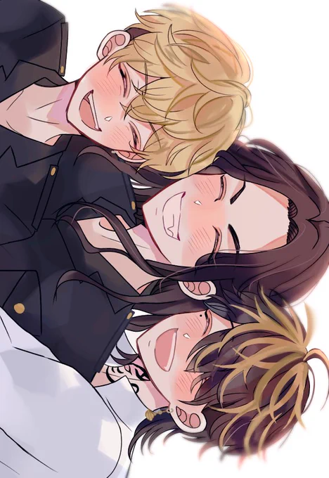 #東卍FA 
仲良しバジトリオ!
一虎初描きでした🐯 