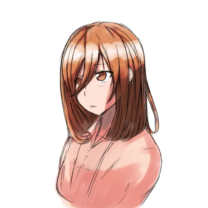 髪の練習 #中野三玖 #イラスト 