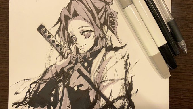 しのぶちゃんアナログイラスト。 