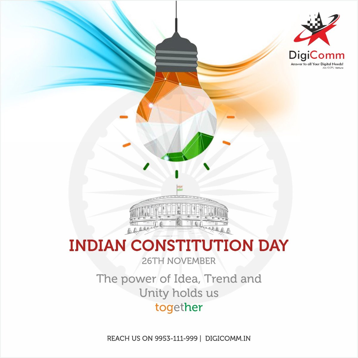 DigicommM's tweet photo. On Constitution Day, our humble tributes to the makers of the Constitution of India!

#India #Law #patriot #justice #constituionday  #webdesign #design #graphicdesign #digicomm #agency #godigitalwithdigicomm https://t.co/6VM5O91Dlx