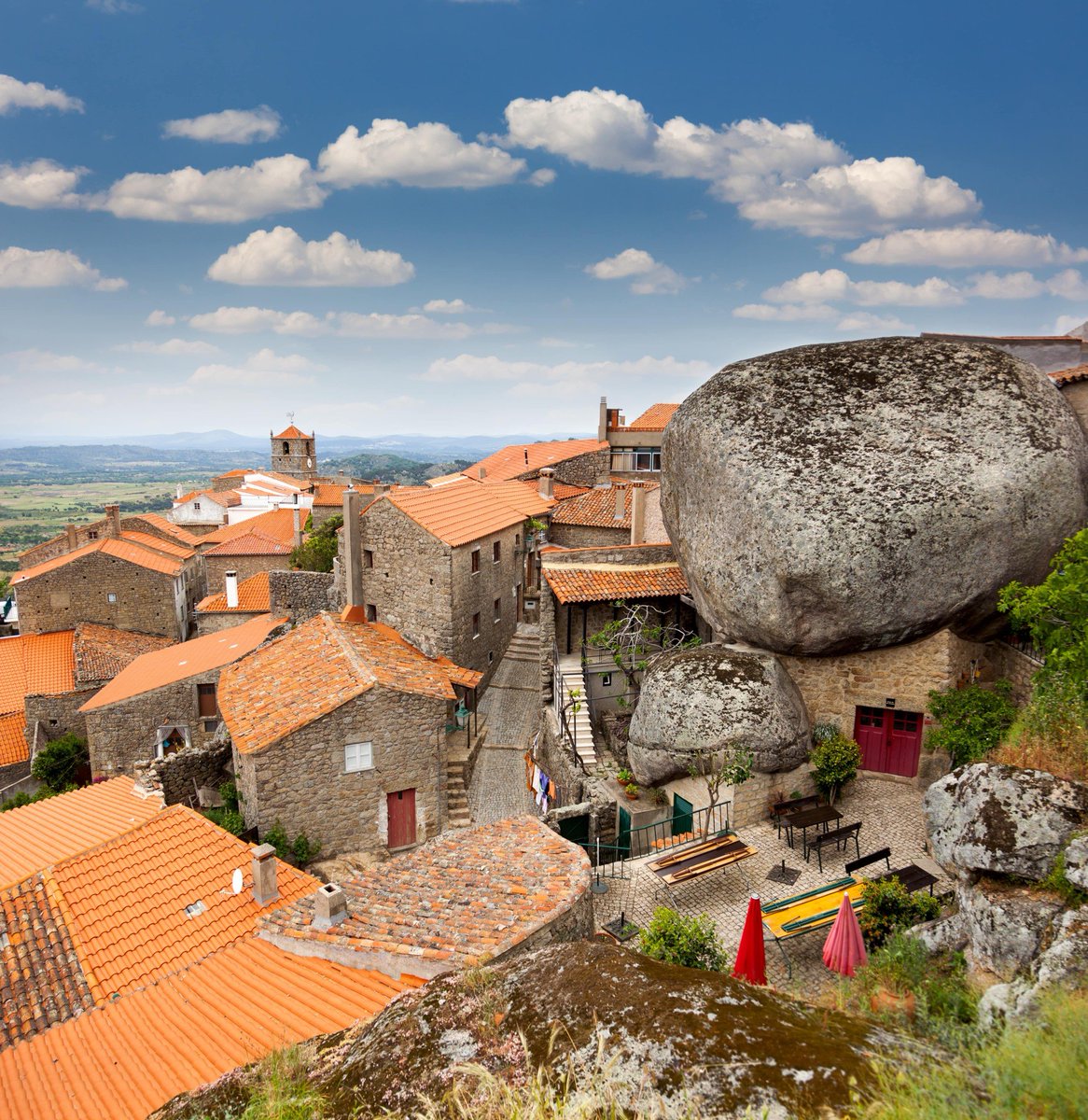 【 の風景】 ポルトガル東部に位置する人口は200人ほどの小さな都市。もっともポルトガルらしい村として有名であり、石造りの建造物が立ち並ぶ独特の街並みとなっている。