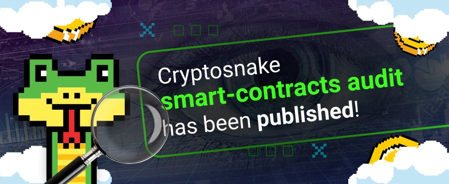 🔥 Nagbabagang Balita 🔥

Napasa na ni #Cryptosnake ang ka una unahang  security audit of the game's #smartcontracts. 🐍

Para malaman ang kabuuan ng report check nito ang link na to 👇
drive.google.com/file/d/1PJ9Web…