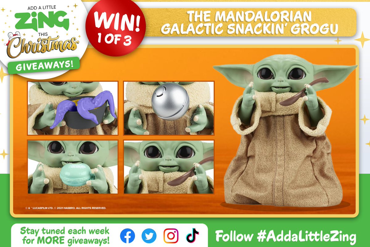ZingPopCulture's tweet photo. We're taking Christmas to a galaxy far, far away with this week's #AddaLittleZing #giveaways!
Follow us, like and RT for your chance to #WIN 1 of 3 adorable Galactic Snackin' #Grogu action figures! Good luck!
Giveaway T&Cs: https://t.co/tnZjjz3VRx
#ZingXmas #disney #starwars https://t.co/2Rl0LFBImF