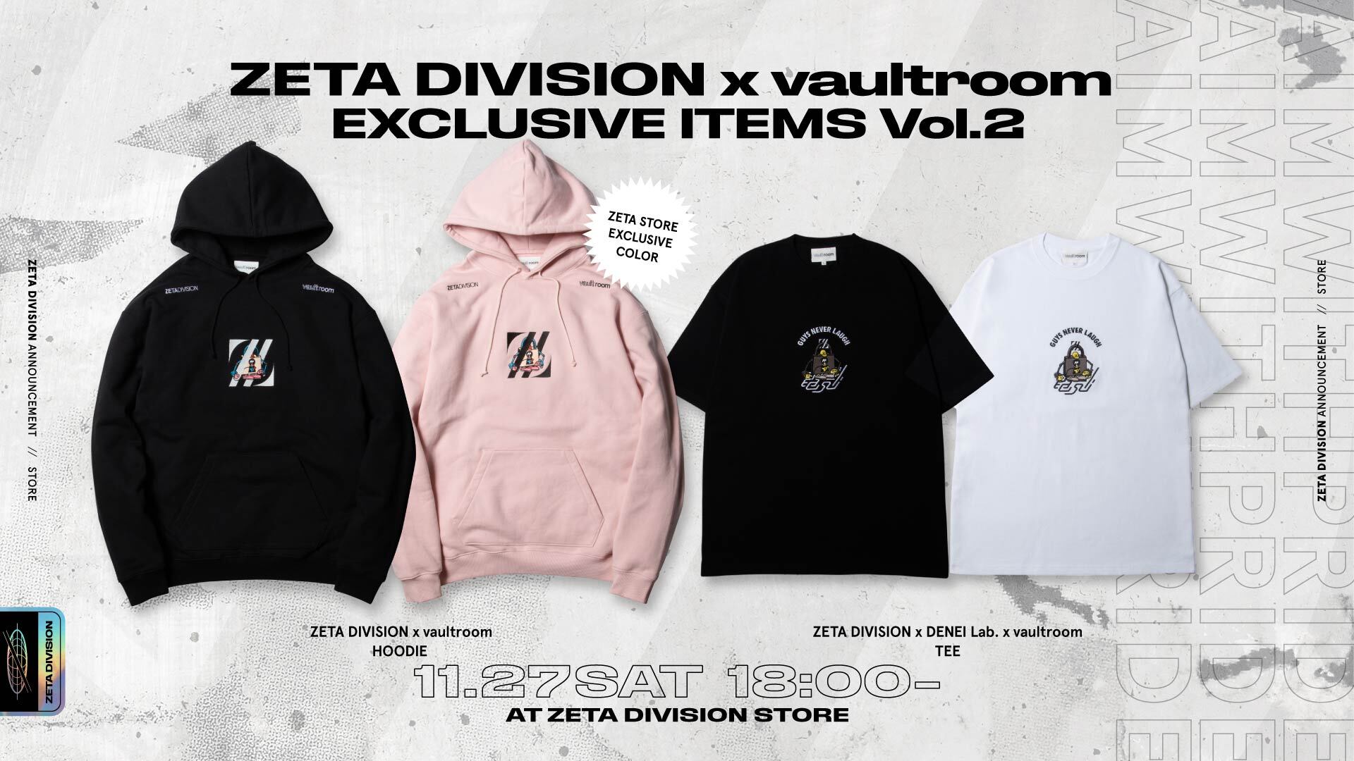 ZETA DIVISION x DENEI Lab. x vaultroom TEE / BLACK - トップス ZETA DIVISION x DENEI Lab. x vaultroom TEE / BLACK - トップス