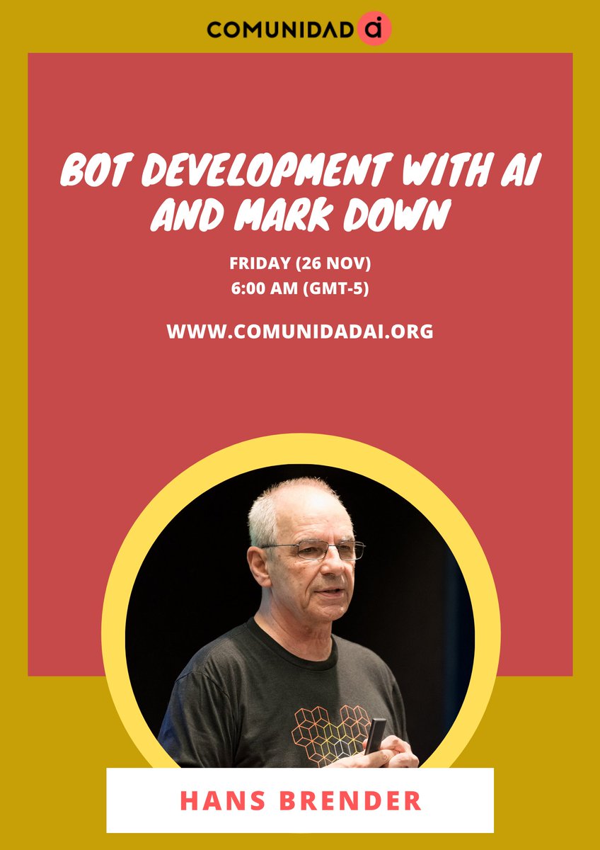 darkicebeam's tweet photo. In less than 2 hours we will start with Day 2 of @comunidadai event (English sessions)

Block #1 with @HansBrender @hboelman and Alpa Buddhabhatti

Will you join us?
https://t.co/aMuj3tegLi

#MachineLearning 
#Bots 
#AI 
#PyTorch https://t.co/qPdEA88pA4