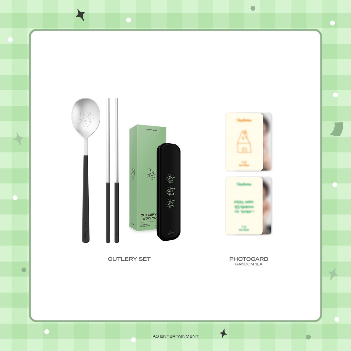 ATEEZ ウヨン 2021 センイルMD カトラリー トレカ2枚セット 💚ATEEZ 2021 HAPPY BIRTHDAY MD WOOYOUNG💚 販売スタートいたしました