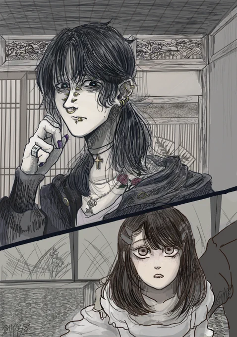 web小説の挿絵デジタルリメイク。
手始めに、<拝屋一家の飯島さん>の禊。
リメイクと途中まで描いたカラー版の供養。

まだまだ、慣れてない感は強いけど頑張ります。 