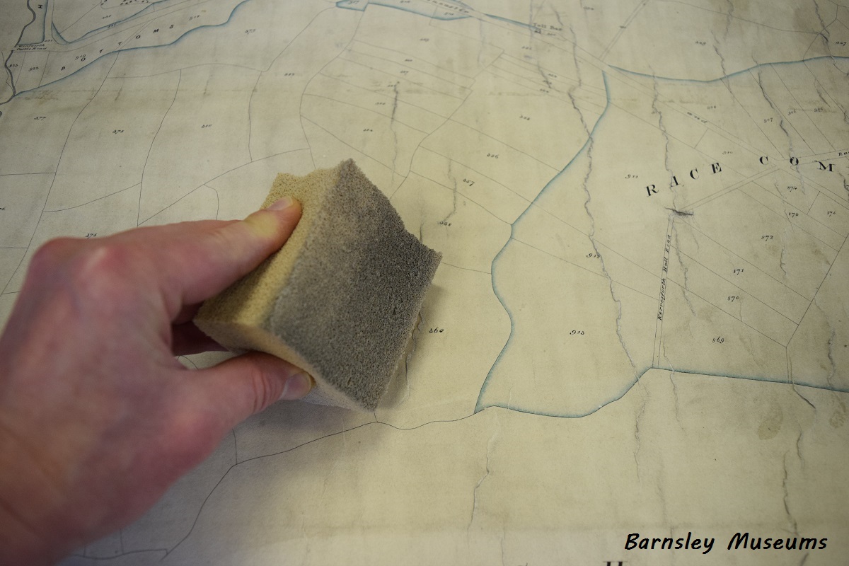 BarnsArchives's tweet photo. #ConservationNightmares The 1822 Barnsley Township map is one of our key early maps. It shows the landscape and individual buildings in incredible detail. In 2019, thanks to a grant from the @BarnsleyMHT we were able to have the fragile township map professionally conserved. https://t.co/AoCZRJ9xWI