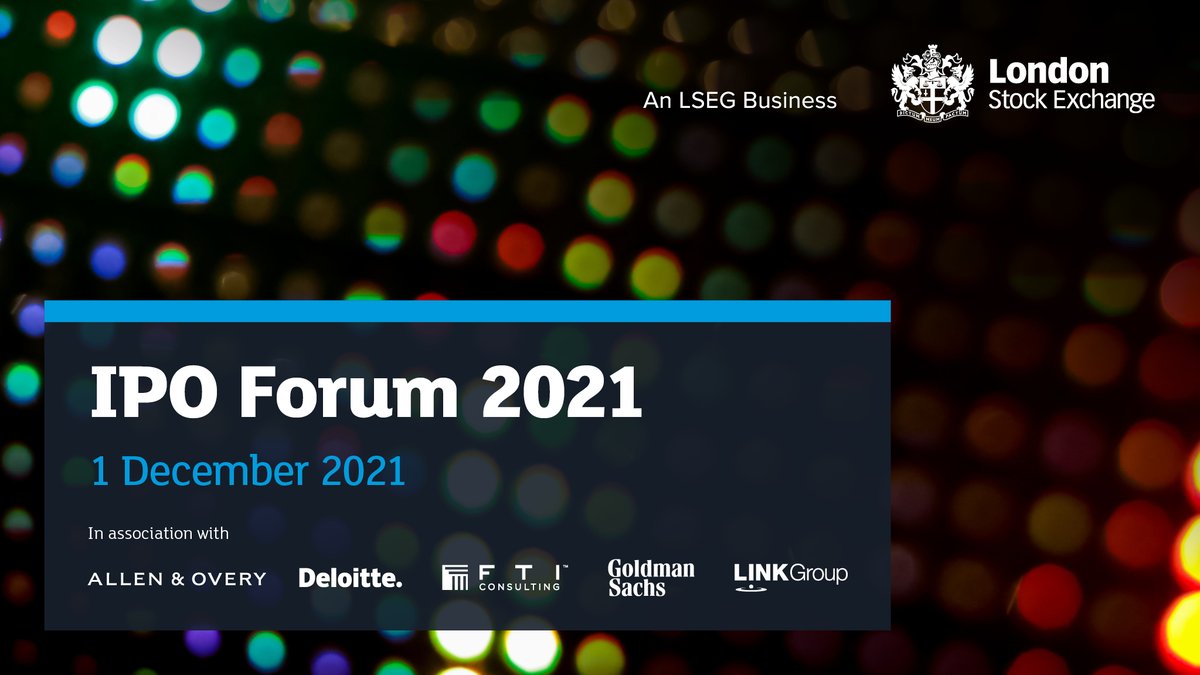 London Stock Exchange (@lseplc) on Twitter photo Ahead of our IPO Forum next week, hear from our partners <a href="/AllenOvery/">Allen & Overy</a>, <a href="/Link_Group/">Link Group</a>, <a href="/Deloitte/">Deloitte</a> and from <a href="/LSEplc/">London Stock Exchange</a>, sharing best practice on different aspects of the #IPO process: lseg.group/3r79EFn. Register here to attend the forum: lseg.group/3nMLD4d Ahead of our IPO Forum next week, hear from our partners <a href="/AllenOvery/">Allen & Overy</a>, <a href="/Link_Group/">Link Group</a>, <a href="/Deloitte/">Deloitte</a> and from <a href="/LSEplc/">London Stock Exchange</a>, sharing best practice on different aspects of the #IPO process: lseg.group/3r79EFn. Register here to attend the forum: lseg.group/3nMLD4d