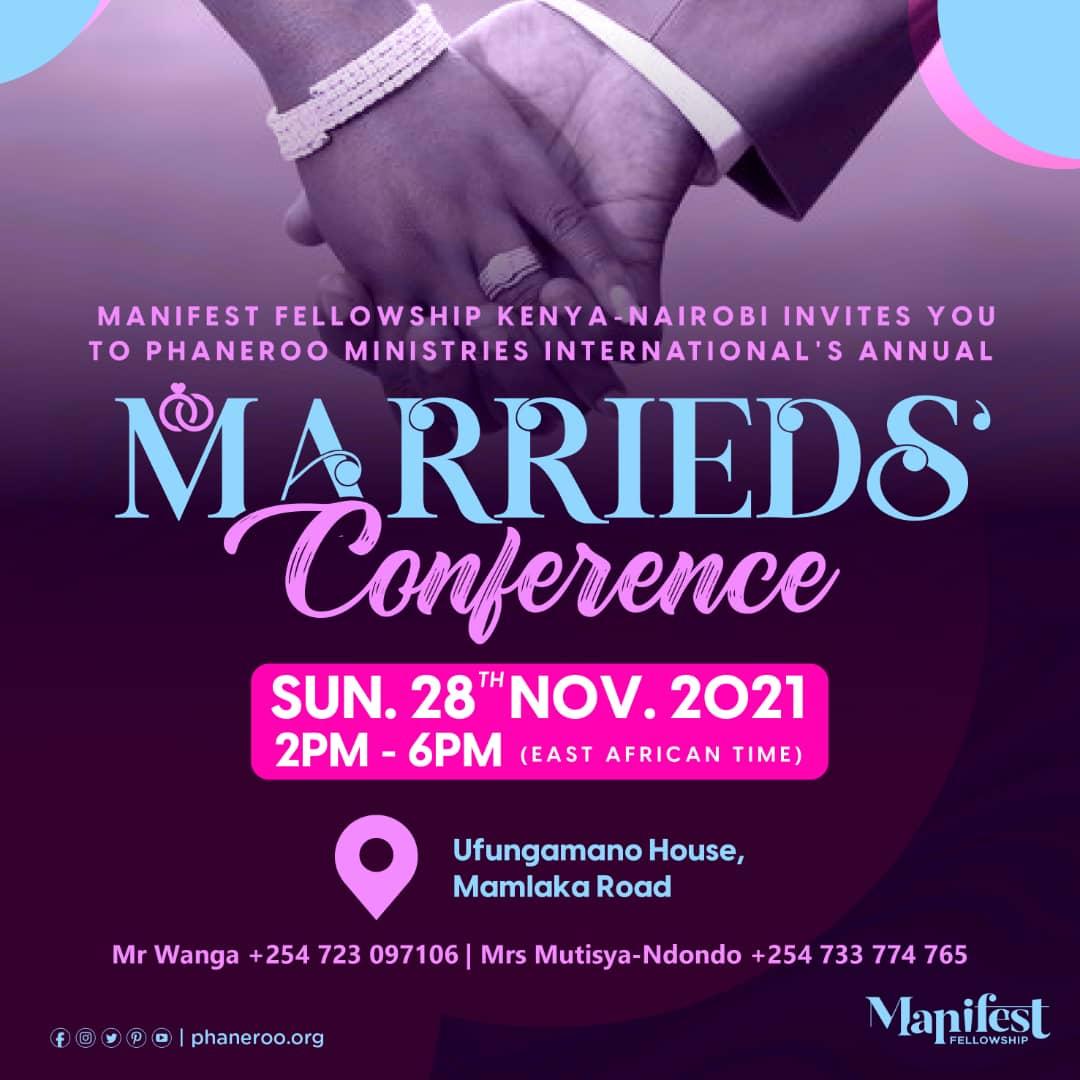 #MarriedsConference2021 is here. Just two days away, plus #TwoAreBetterThanOne
@Phanerookampala invites you whether married or to be married.

#APotatoForBaba
#16days
#KomeshaGBVsasa
#JKUATPAUGrad2021