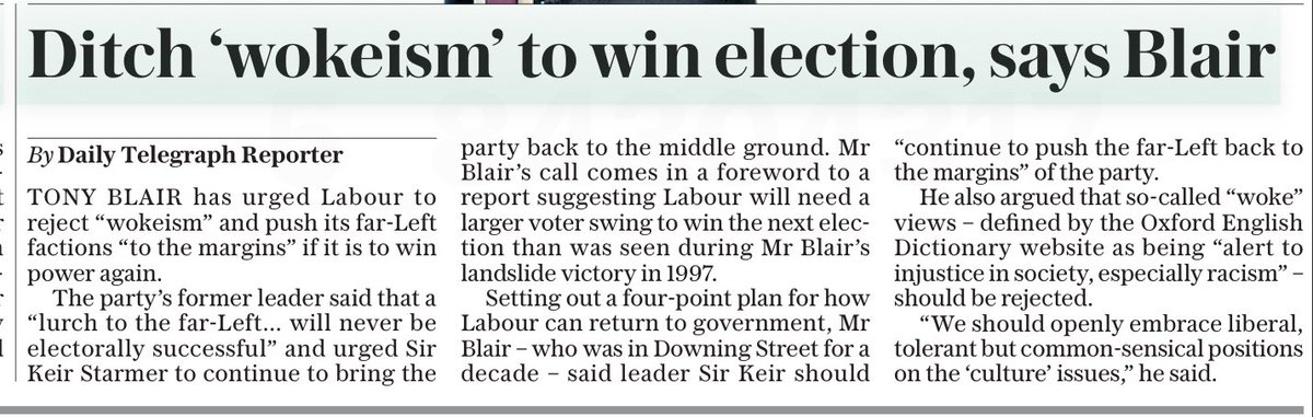 TrendyTories's tweet photo. Interesting @Telegraph read today. One wonders where the current Tory party sits on Tax, Woke and Immigration when these are the opposition headlines. @ConHome https://t.co/2IffEDJk2L
