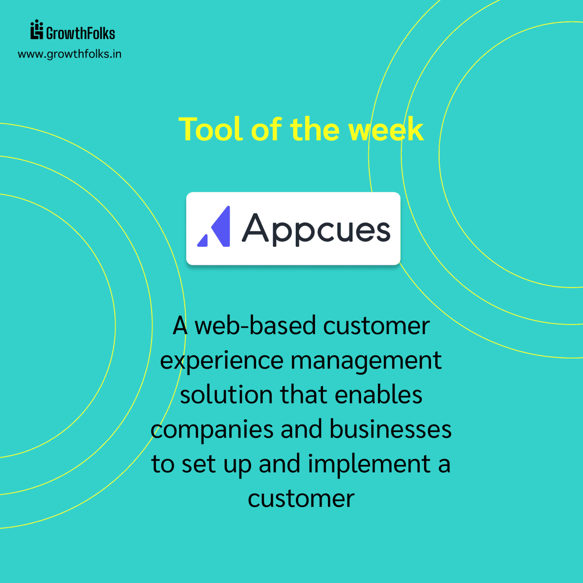 GrowthFolks's tweet photo. #ToolOfTheWeek
Appcues is a cloud platform, with features like user onboarding, feedback collection, employee engagement tracking, goal management, A/B testing, and reporting.

https://t.co/csT2TmiQDs

Have you used it yet? 
Let us know!

#Appcues #GrowthFolks https://t.co/jZtmC8VtEb
