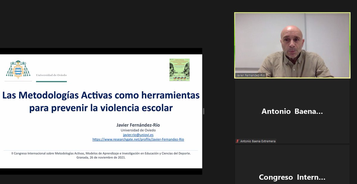 congresometac's tweet photo. Conferencia 3 “Las Metodologías Activas como herramienta para prevenir la violencia escolar” con Francisco Javier Fernández-Río hablará sobre😏

#CongresoMETAC #Granada #UGR #Educacion https://t.co/H3PbFH0Idb