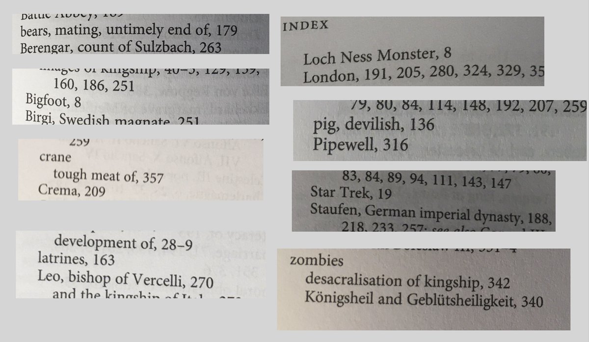 rjcassidy's tweet photo. Some index entries that one might not have expected to find in a book called 'Paths to Kingship in Medieval Latin Europe c. 950-1200.' Well done, @DifficileE . https://t.co/zHnPW2Zsg3