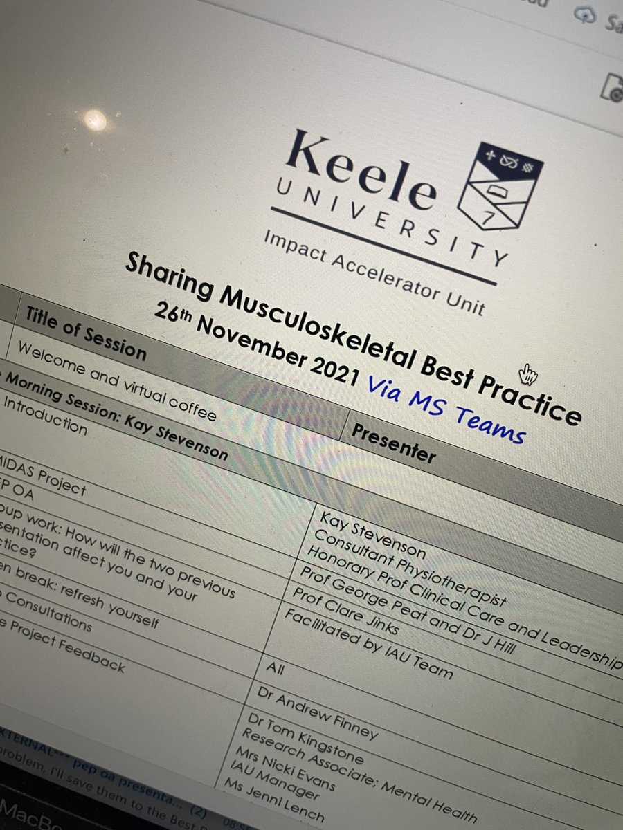 kayiaupt2020's tweet photo. @KeeleIAU Annual Best Practice Day underway. A range of fantastic speakers @physiothb @finbo1977 @Lau_Campbell @loobicia @mpftnhs @paulawoods5 @andypbennett79 @BickerGreg @SportsProPhysio @DKneesDElbows https://t.co/zcYNKgmbwr