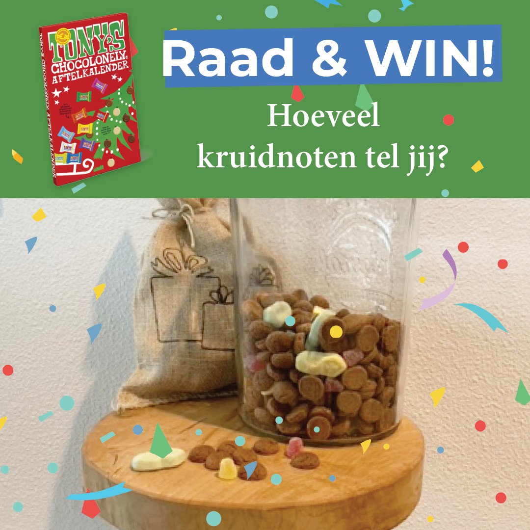 spredle's tweet photo. RAAD &amp; WIN EEN TONY´S ADVENTKALENDER! 🎁❤️ Hoe doe je mee?
1. Like deze post en volg ons 2. Raad hoeveel pepernoten er in de pot zitten. 3. Zet je antwoord in de reacties hieronder. 5 december maken wij de winnaar via onze social media bekend! https://t.co/M81etlTSRK