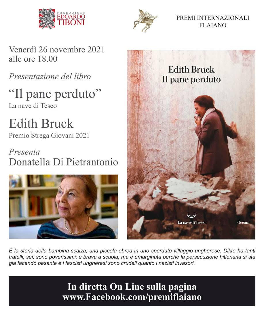 La nave di Teseo (@lanavediteseoed) on Twitter photo «Da Auschwitz sono uscita migliorata. È stata una grande università che mi ha insegnato a non ripetere ciò che ho visto. Neanche con il peggior nemico.»
Edith Bruck e il suo libro "Il pane perduto" oggi alle 18 in collegamento con Donatella Di Pietrantonio per <a href="/PremiFlaiano/">PREMI INTERNAZIONALI FLAIANO</a>. «Da Auschwitz sono uscita migliorata. È stata una grande università che mi ha insegnato a non ripetere ciò che ho visto. Neanche con il peggior nemico.»
Edith Bruck e il suo libro "Il pane perduto" oggi alle 18 in collegamento con Donatella Di Pietrantonio per <a href="/PremiFlaiano/">PREMI INTERNAZIONALI FLAIANO</a>.