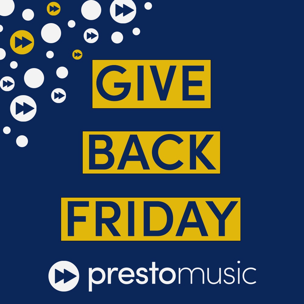 #GiveBackFriday - for the next four days (26th-29th November) we will be donating 5% of all the revenue we receive to three charities whose aims are closely aligned with our own: @Chineke4Change, @nycgb and @GabrieliCandP. Find out more here: prestomusic.com/classical/arti…