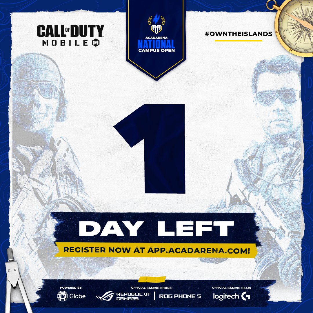 acadarena's tweet photo. π One last call to register, ano na mga mamser?
Calling all CODM players! Your next big mission with your friends awaits you so register na: https://t.co/kpLTa5Tr9C
#NotJustPlay #OwnTheIslands #CODM https://t.co/wQ4WQhr4HN