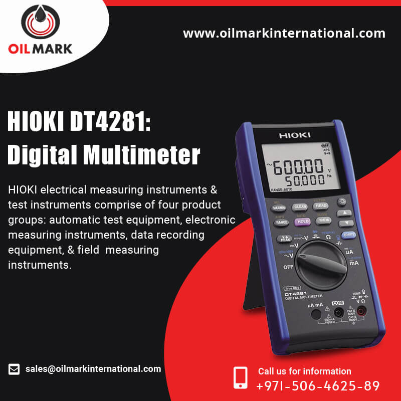 OilmarkInt's tweet photo. #HIOKITestInstruments
HIOKI DT4281: #DIGITALMULTIMETER

#Electricalmeasuringinstruments is one of the most important part of any industry.

Get in touch with us at https://t.co/9YtegeFY00
Call us at +971506462589
Email us at sales@oilmarkinternational.com 

#Oilmark #Dubai #UAE https://t.co/VVvNnrWDx4