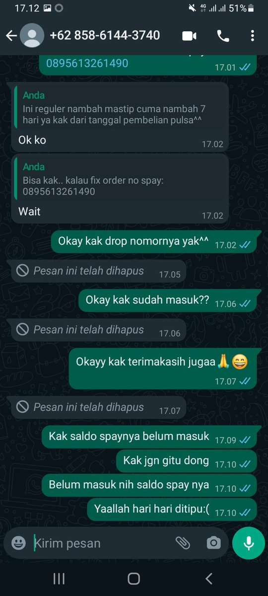 appstore_lili's tweet image. THREAD PENIPU
•
•
•
•
•

Guys tolong kalau ada nomor ini ngehubungin beli pulsa tolong block aja oke.
