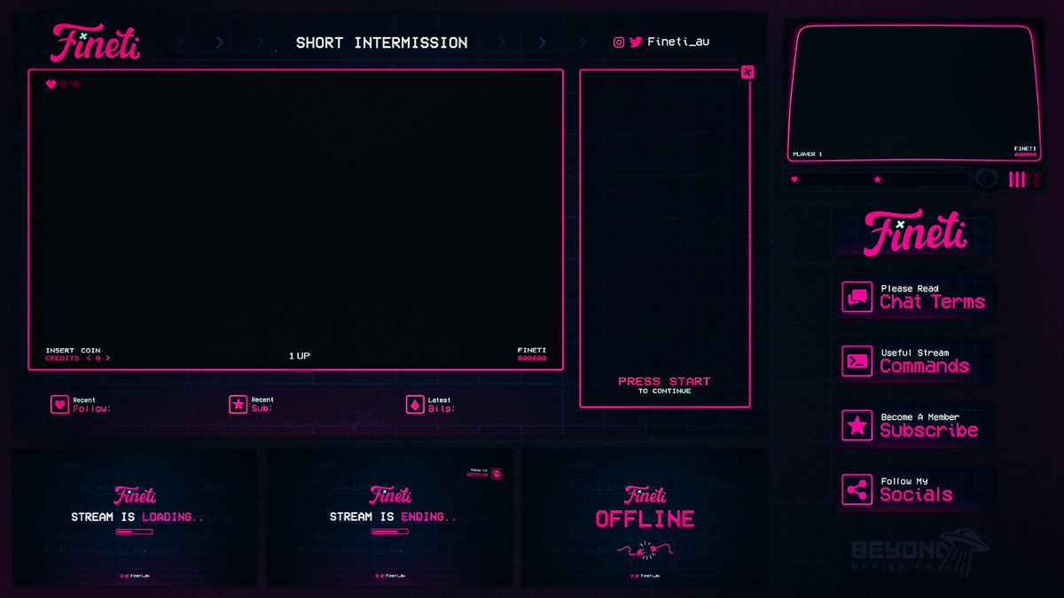 BeyondDesignCo's tweet photo. Stream package for @Fineti_au 

There's a lot of small small details that can be missed, heaps happy with how it came together in the end. 🕹️ https://t.co/iW4mXMD8Mw