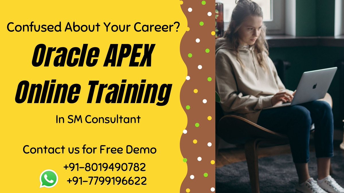smcindia's tweet photo. Oracle Application Express(APEX).
Contact:91-7799196622
Whatsapp:91-8019490782 https://t.co/f4KO62ZVBU