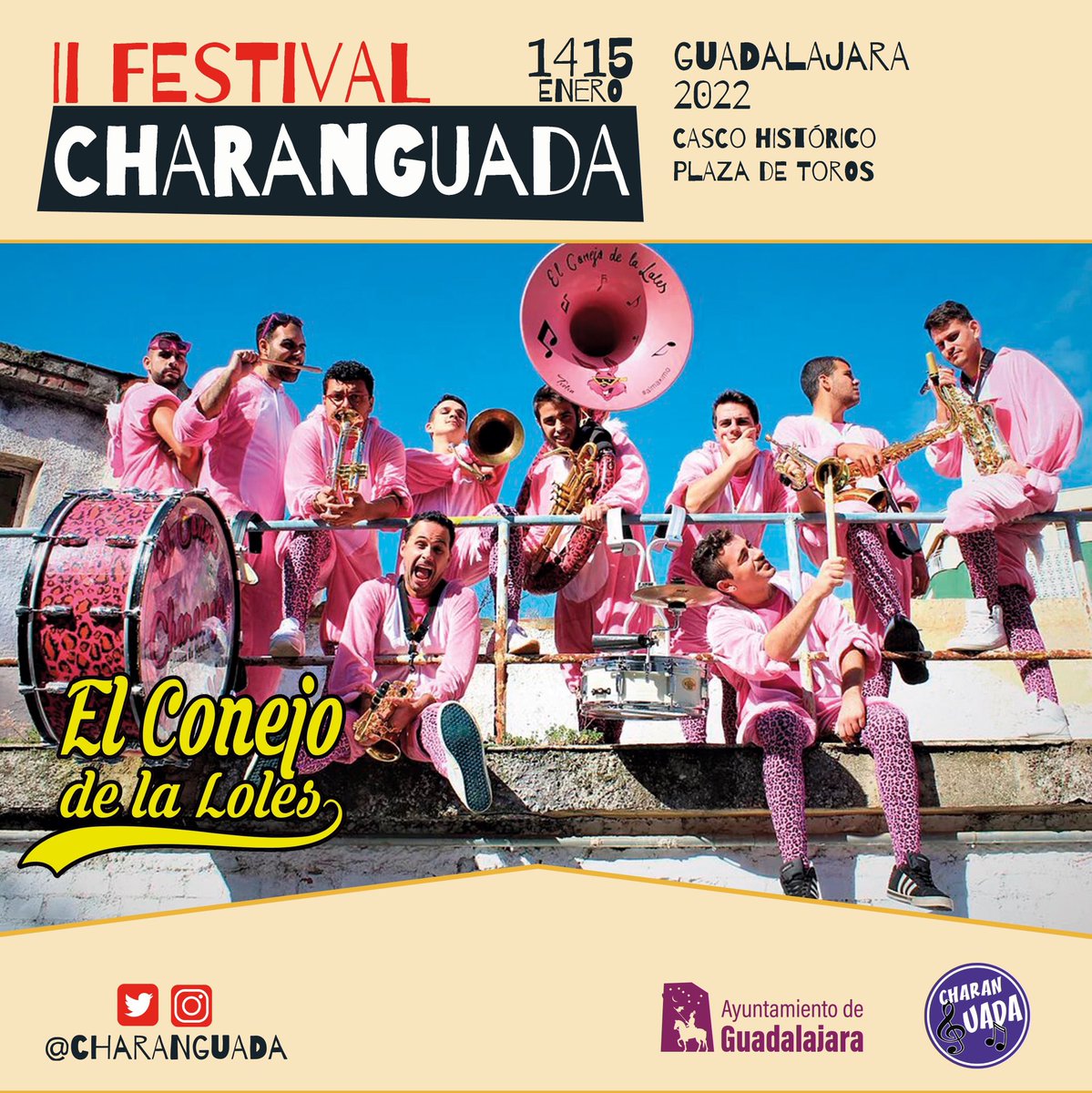charanguada's tweet photo. 🟣Guadalajara🟣 Os anunciamos la primera charanga que nos acompañará en nuestra segunda edición‼️
Unos clásicos e imprescindibles de la fiesta en la ciudad: EL CONEJO DE LA LOLES 🐇💃🏻 @charangaelconejodelaloles 
La primera confirmación de unas cuantas más que quedan 😎🙌🏼 https://t.co/nRIwVAS5gx