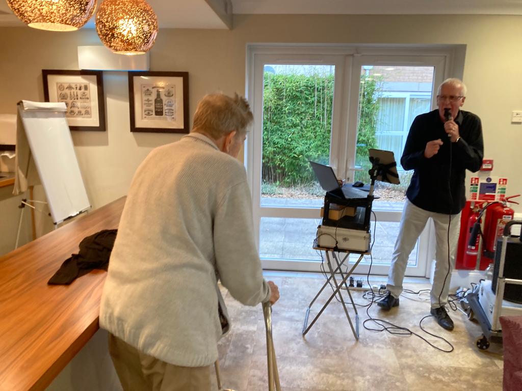 PineMartinCare's tweet photo. Party time here with entertainment from our favourite singer Paul Spencer. Lots of singing and dancing this afternoon! https://t.co/JL6m6U87CI