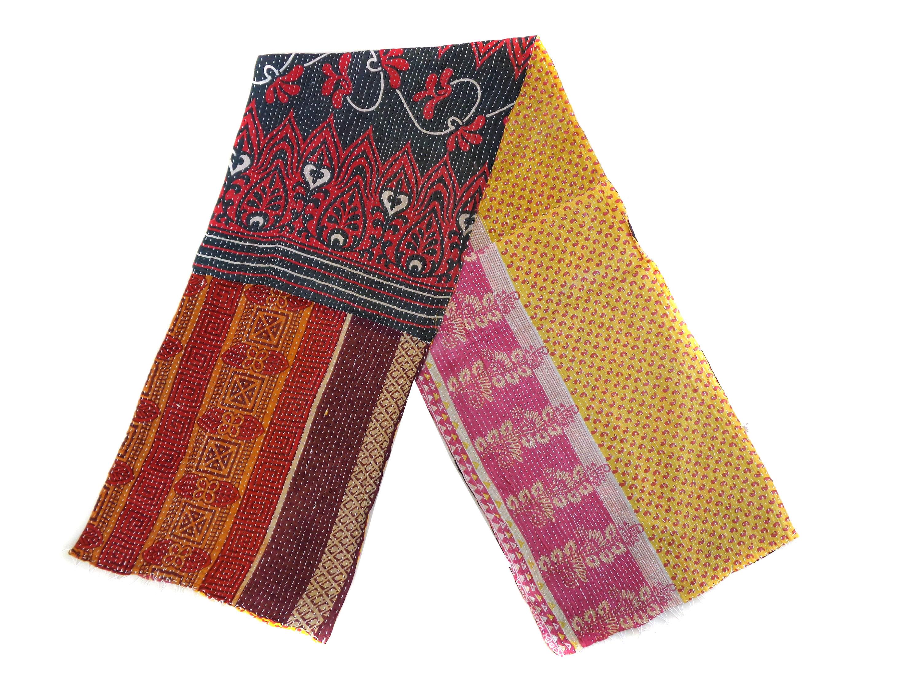 Cotton Kantha Scarf Head Wrap Stole Dupatta Quilted Women Scarves Reversible  SM53