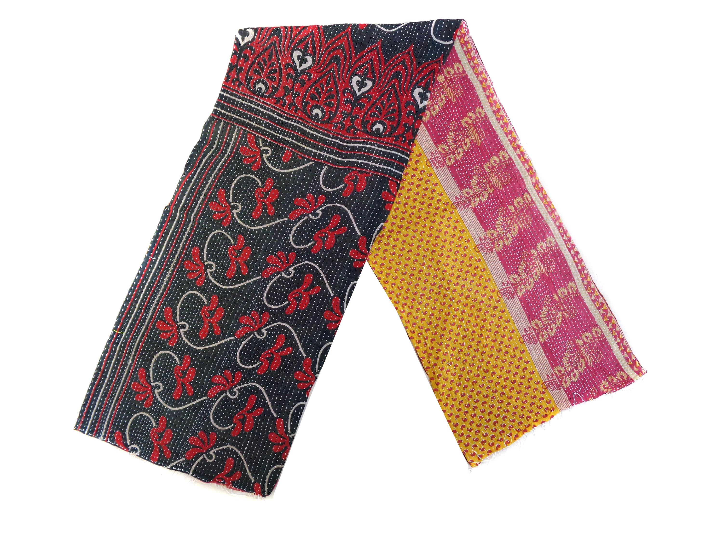 Cotton Kantha Scarf Head Wrap Stole Dupatta Quilted Women Scarves Reversible  SM53
