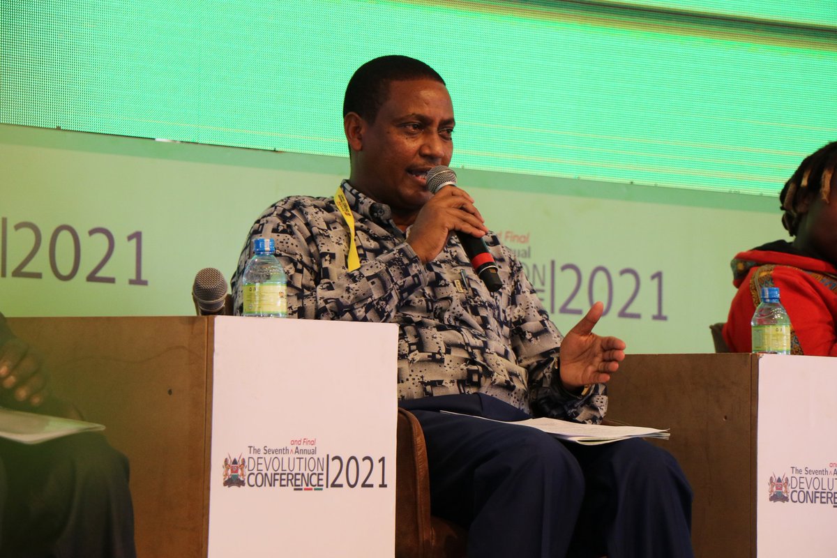 NemaKenya's tweet photo. NEMA DG Mamo B. Mamo today participated in the 7th #DevolutionConference2021 at Makueni Boys, Makueni County on a session on ,"Effective Waste management and climate change to enhance livelihoods" @Environment_Ke ... https://t.co/Qrm52i0JsW