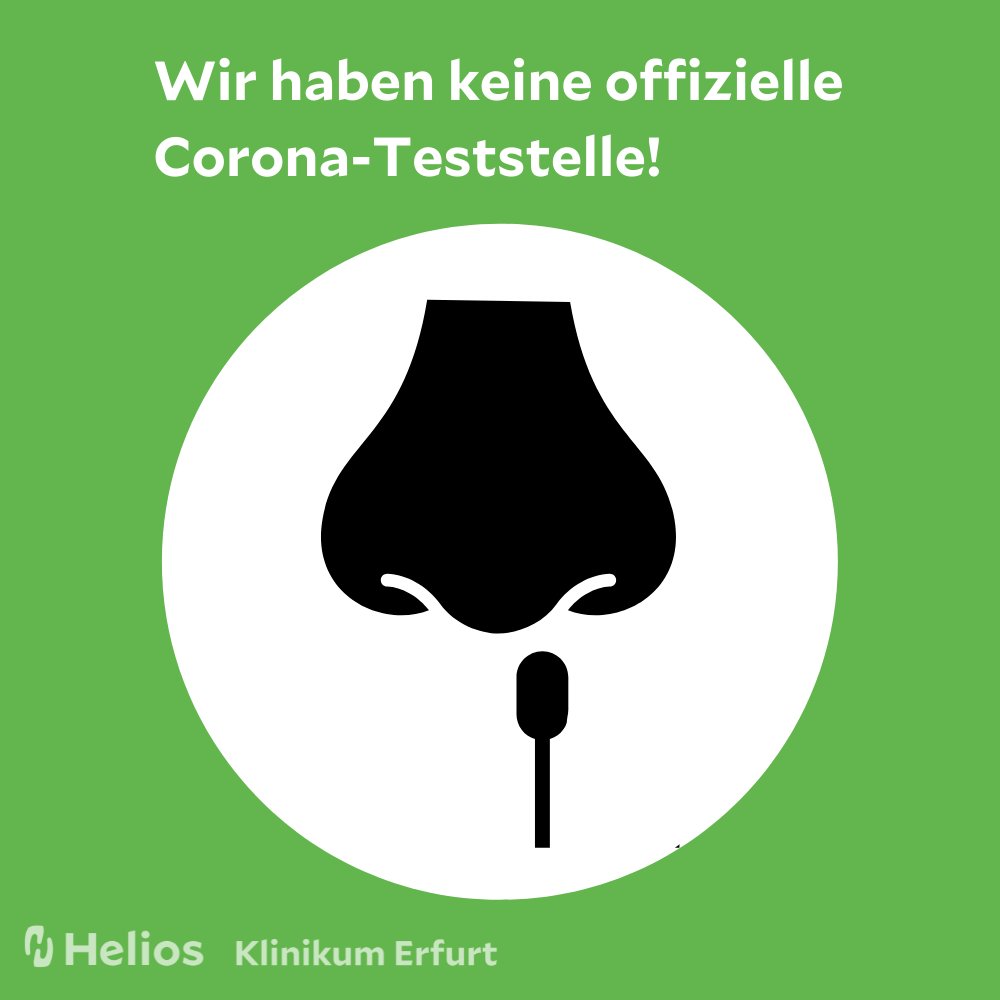 ErfurtHelios's tweet photo. Unser aktuelles #Testangebot gilt nur für Besucher:innen unseres Klinikums. In der dafür eingerichteten #Teststelle (Zugang über Terrasse der Cafeteria/Hauptgebäude; #Öffnungszeiten: Mo bis Fr, 14:00 bis 17:45 Uhr) geben wir KEINE allgemein gültige #Testbescheinigung aus! #Erfurt https://t.co/se5uWiGjBj