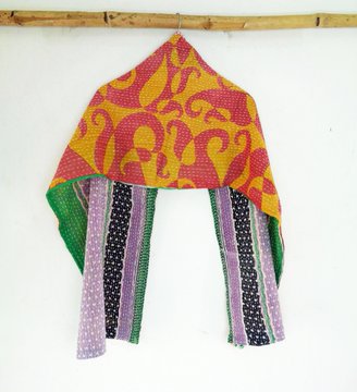 New Indian Cotton Kantha Fashion Scarf Reversible Bohemian Handmade Pareo Band SM58