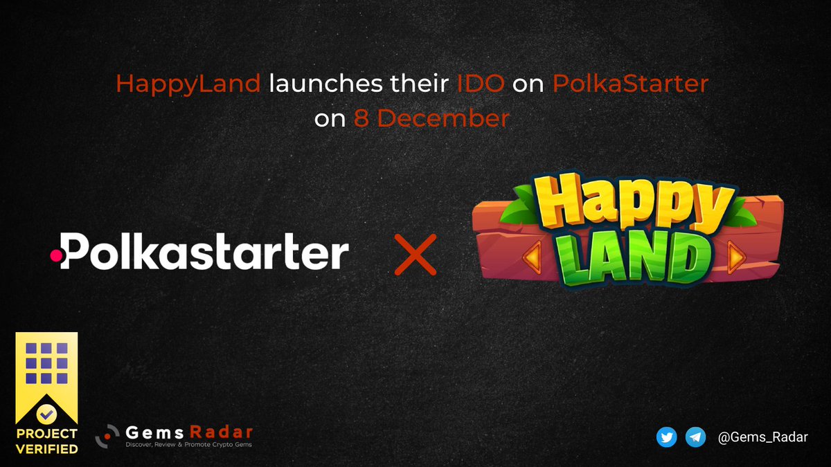 Degen_Radar's tweet photo. Hey farmers, do you know @HappyLand_HPL? 🏕️

It's a new blockchain game inspired by the Texas countryside 

Their #IDO will be released on @polkastarter on 8th Dec 🚀

Learn more: https://t.co/WyJe0DTvYA

Official links:
🔥 https://t.co/oyTKmSD8bs
⌨️ https://t.co/kOVns33cNG https://t.co/bZ9DwlaMKk