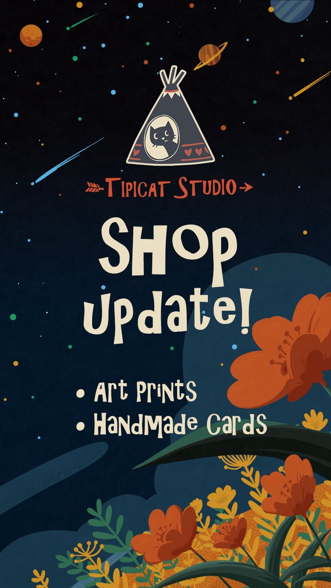 I do have a very small Etsy shop that sells prints of my art work, it's on sale now till Dec 2nd. ✨
🧡 etsy.com/uk/shop/TipiCat

#etsyshop #artprints #BlackFriday