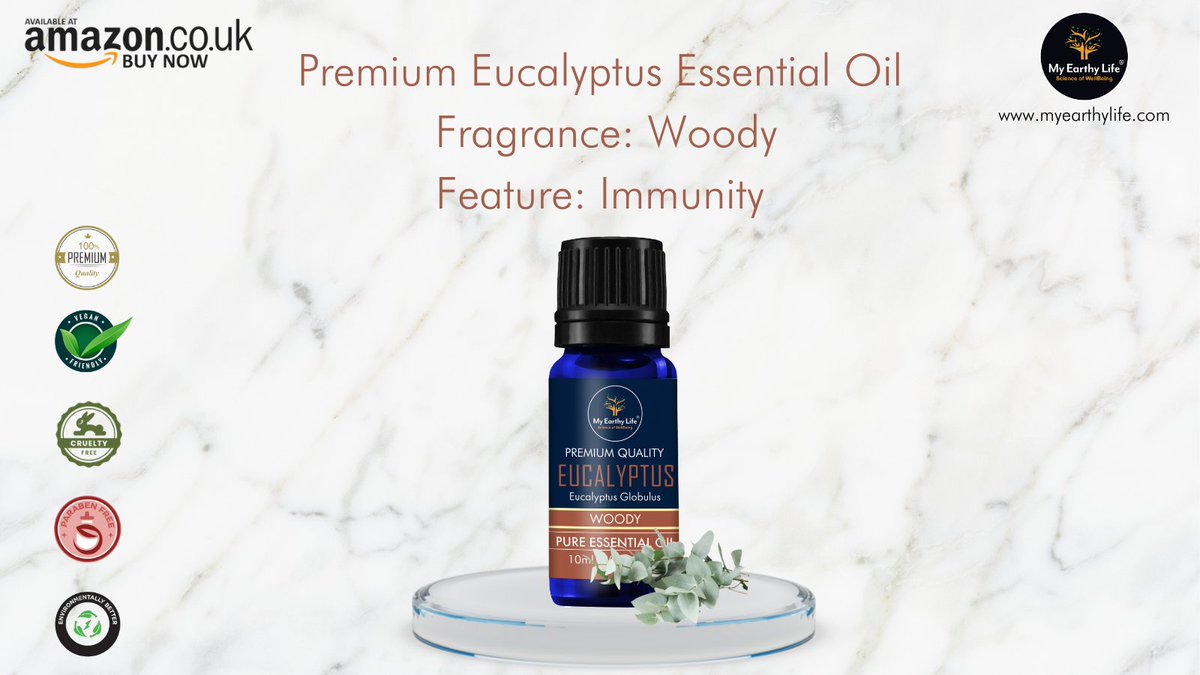 MyEarthyLife's tweet photo. Eucalyptus has properties that provide solutions to various hair and skin related problems and other health issues. 
Order today by visiting the link below:
https://t.co/8ow73P5OLa

#essentialoils #eucalyptusessentialoil #vegan #crueltyfree #amazon #buynow #certifiedorganic https://t.co/OdPE1wlH0Q