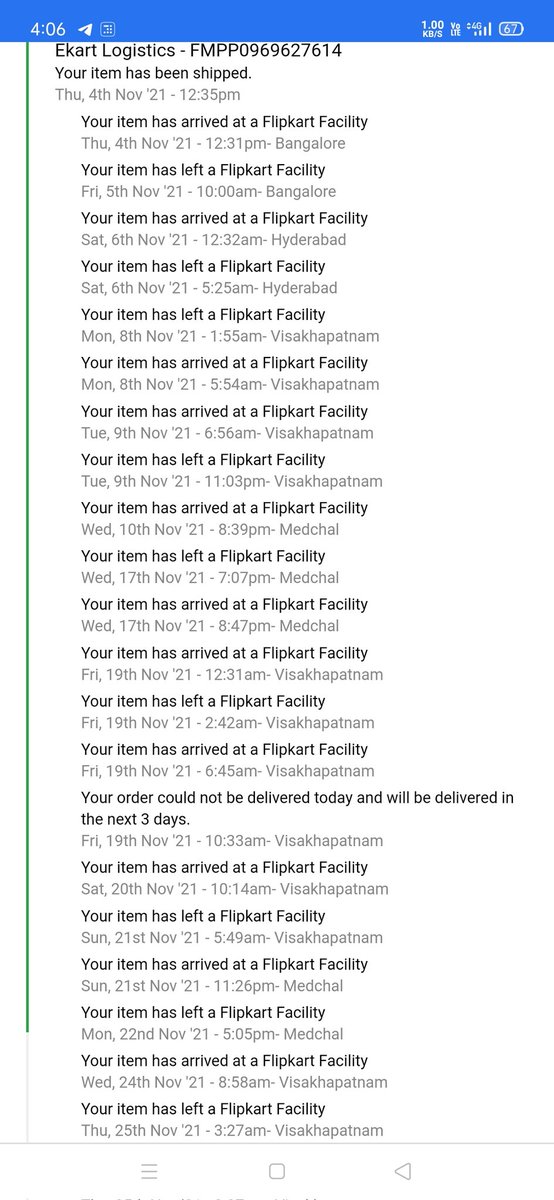 I am attaching the screenshot, please check how you people are playing games with my hard-earned money by not delivering me the needed product.. worst support
#Flipkart 
#FlipkartAtYourService 
#flipkartindia 
#ekart 
<a href="/Flipkart/">Flipkart</a> <a href="/flipkartsupport/">FlipkartSupport</a>