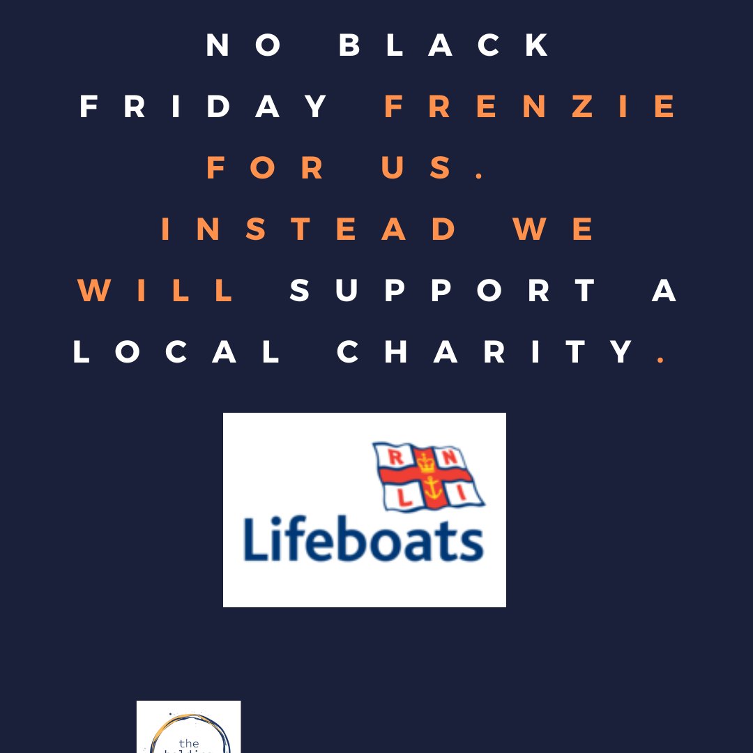 So we have made the decision again this year not to participate in Black Friday.    
But we aren’t meaaan!!   So we would much rather donate 10% of our sales from today Thurs 25th and  Black Friday  26th Nov. to the RNLI.

#greenfriday #notoblackfriday #rnli #savinglivesatsea