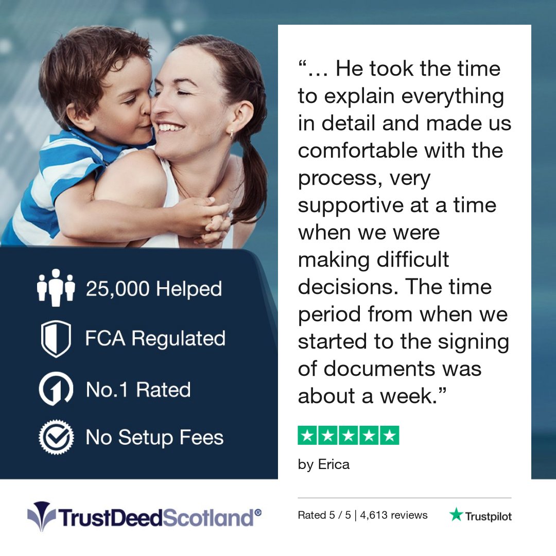 TrustDeedScotl's tweet photo. 🆕Trust Deed Scotland® @Trustpilot review.
★★★★★ by Erica.
Get started:
➡️ https://t.co/LqqLilq8Rv
Read more reviews:
➡️ https://t.co/ftpYfsB9cN
📞 0141 221 0999
#realmoneystories #debtfreestories #lifeafterdebt #debtarrangementscheme #das #debtpaymentprogramme