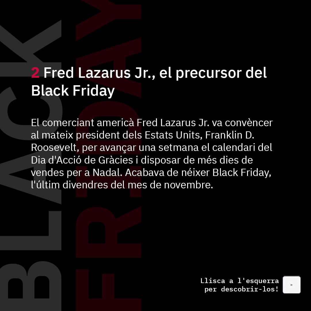 Andornet's tweet photo. 👉 5 #𝗖𝗨𝗥𝗜𝗢𝗦𝗜𝗧𝗔𝗧𝗦 sobre 🖤 #𝗕𝗟𝗔𝗖𝗞𝗙𝗥𝗜𝗗𝗔𝗬 🖤 que no coneixies! 26 de novembre. Black Friday. El dia de descomptes 💰 per excel·lencia a gran part del món 🌍. Tots el coneixem i molts de nosaltres l'aprofitem, però realment sabem com va sorgir aquest dia? https://t.co/2gG9JXDj9B