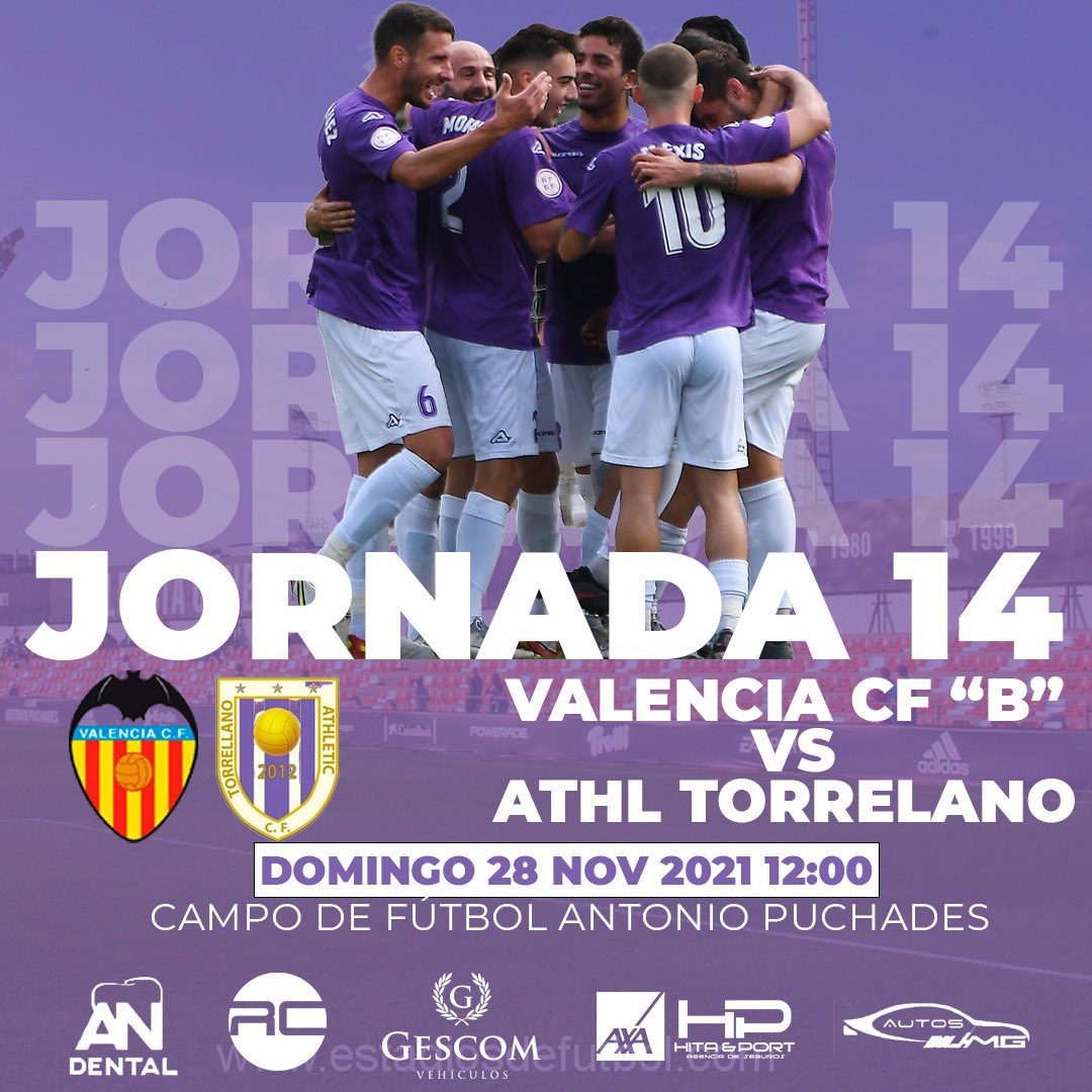 actorrellano's tweet photo. ⚔️ 𝐉𝐎𝐑𝐍𝐀𝐃𝐀 14

🆚 @Academia_VCF 
🏟 Campo de Fútbol Antonio Puchades 
📆 Domingo 28 de noviembre 
⏰ 12:00h.

#𝐔𝐧𝐢𝐝𝗼𝐬𝐏𝗼𝐫𝐔𝐧𝐄𝐬𝐜𝐮𝐝𝗼
#𝐀𝐮𝐩𝐚𝐓𝗼𝐫𝐫𝐞𝐥𝐥𝐚𝐧𝗼

🤍💜

#AthleticTorrellano #UnidosPorUnEscudo #ValenciaCFB https://t.co/o6Ke7gx0Rw