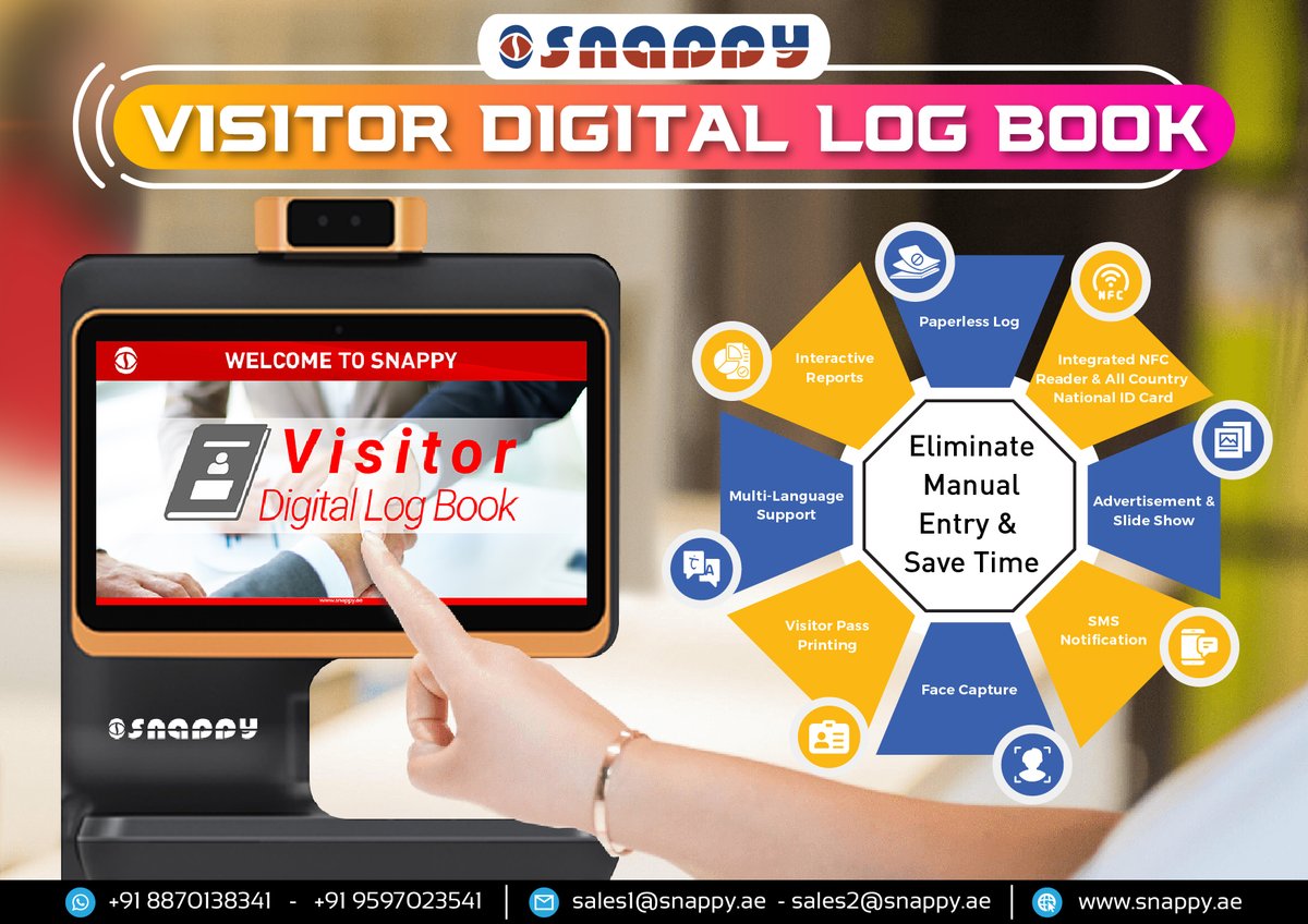 snappyqms's tweet photo. Snappy Visitor Logbook. For IT Parks, Schools/Colleges, Hospitals, Hotels & Exhibitions. Simple user interface in the web-based dashboard.
https://t.co/oJUPG5f1RF
#sales #digitalmarketing #digital #visitormanagementsystem #visitorexperience #Visitorlog #Visitorlogbook #snappy https://t.co/NPGl4tGbWq