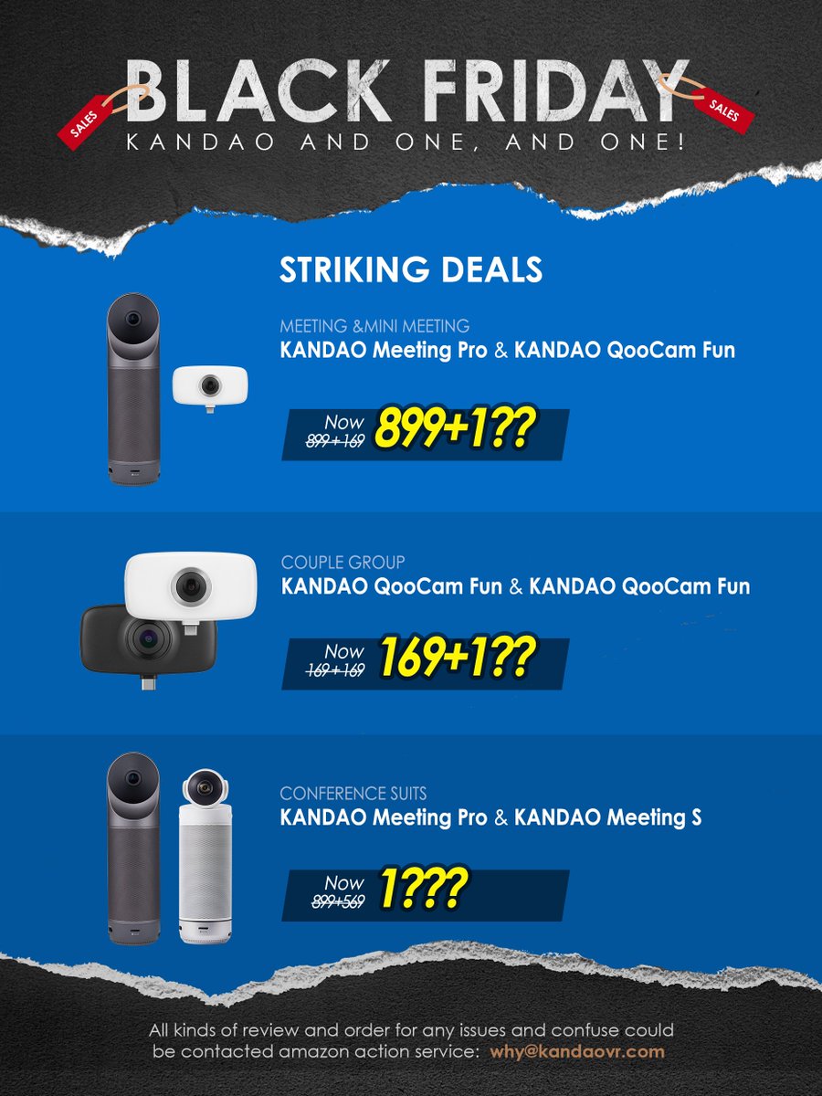 KandaoVR's tweet image. #BlackFridaySale
Happy Thanksgiving and Black Friday!🎉
Last chance to save big on our Black Friday Deals on Kandao hot selling products!🤩
Pick up a #KandaoMeetingPro with #QoocamFUN for $899+$1??
Shop now in #KanDao store:
prd.kandaovr.com/shop/