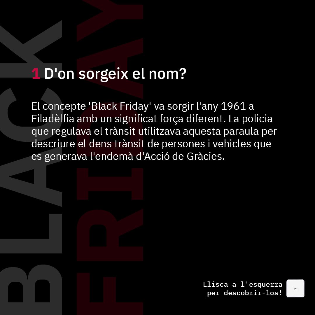 Andornet's tweet photo. 👉 5 #𝗖𝗨𝗥𝗜𝗢𝗦𝗜𝗧𝗔𝗧𝗦 sobre 🖤 #𝗕𝗟𝗔𝗖𝗞𝗙𝗥𝗜𝗗𝗔𝗬 🖤 que no coneixies! 26 de novembre. Black Friday. El dia de descomptes 💰 per excel·lencia a gran part del món 🌍. Tots el coneixem i molts de nosaltres l'aprofitem, però realment sabem com va sorgir aquest dia? https://t.co/2gG9JXDj9B