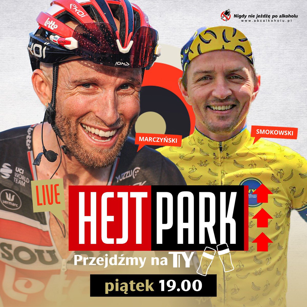 O 19:00 w #HejtPark gościem <a href="/TSmokowski/">Tomasz Smokowski</a> będzie <a href="/TMarczynski/">Tomasz Marczyński</a> wielokrotny mistrz Polski w kolarstwie 🚴